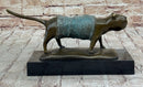 Abstract Cat Bronze Metal Sculpture After Fernando Botero