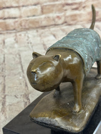 Abstract Cat Bronze Metal Sculpture After Fernando Botero