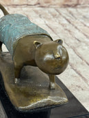 Abstract Cat Bronze Metal Sculpture After Fernando Botero
