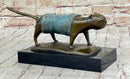 Abstract Cat Bronze Metal Sculpture After Fernando Botero