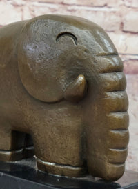 Abstract Modern Elephant Bronze Sculpture Dali Art on Marble