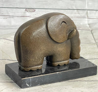 Abstract Elephant Bronze Sculpture Signed Dali on Marble Base