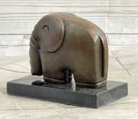 Abstract Elephant Bronze Sculpture Signed Dali on Marble Base