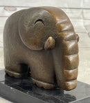Abstract Elephant Bronze Sculpture Signed Dali on Marble Base