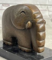 Abstract Elephant Bronze Sculpture Signed Dali on Marble Base