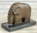 Abstract Elephant Bronze Sculpture Signed Dali on Marble Base
