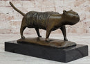 Bronze Cat Sculpture on Marble Base by Fernando Botero
