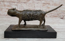 Bronze Cat Sculpture on Marble Base by Fernando Botero