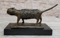 Bronze Cat Sculpture on Marble Base by Fernando Botero