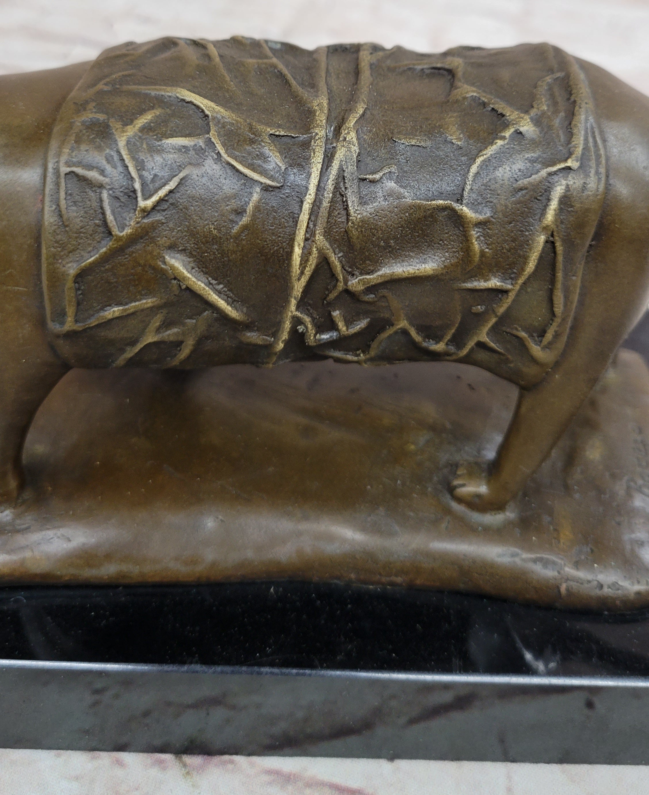 Bronze Cat Sculpture on Marble Base by Fernando Botero