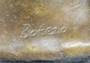 Bronze Cat Sculpture on Marble Base by Fernando Botero