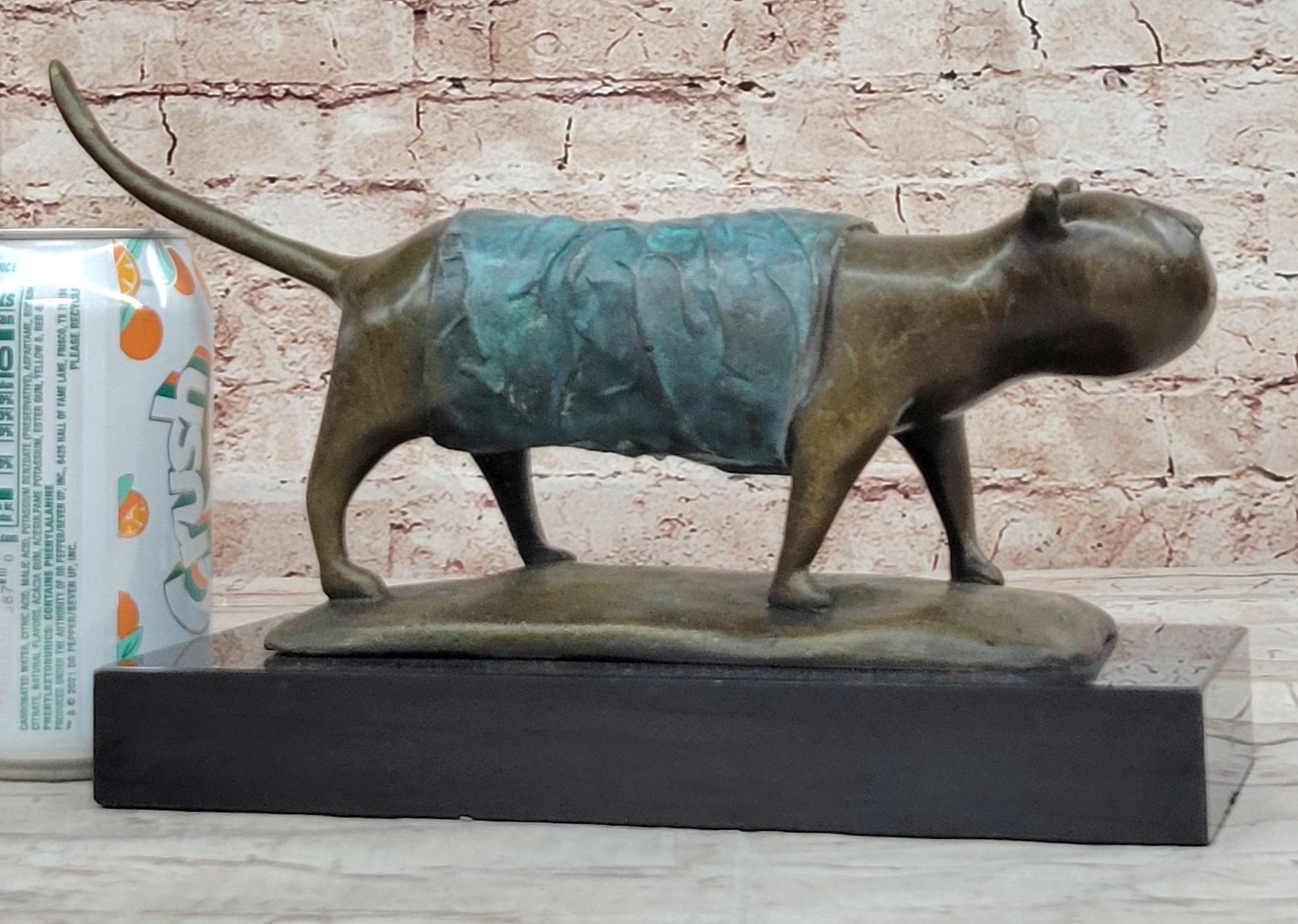 Patina Chubby Cat by Botero Genuine Bronze Sculpture