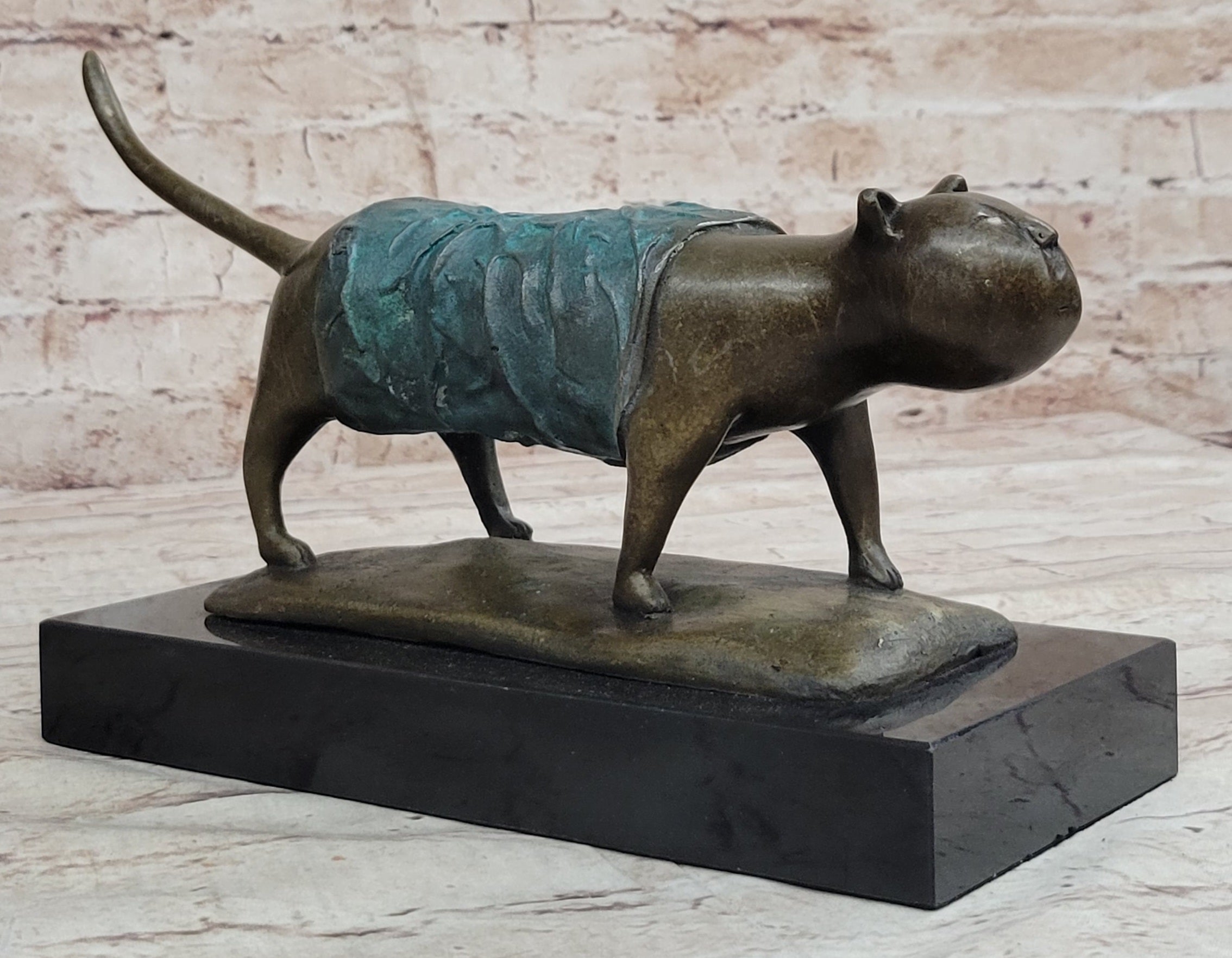 Patina Chubby Cat by Botero Genuine Bronze Sculpture