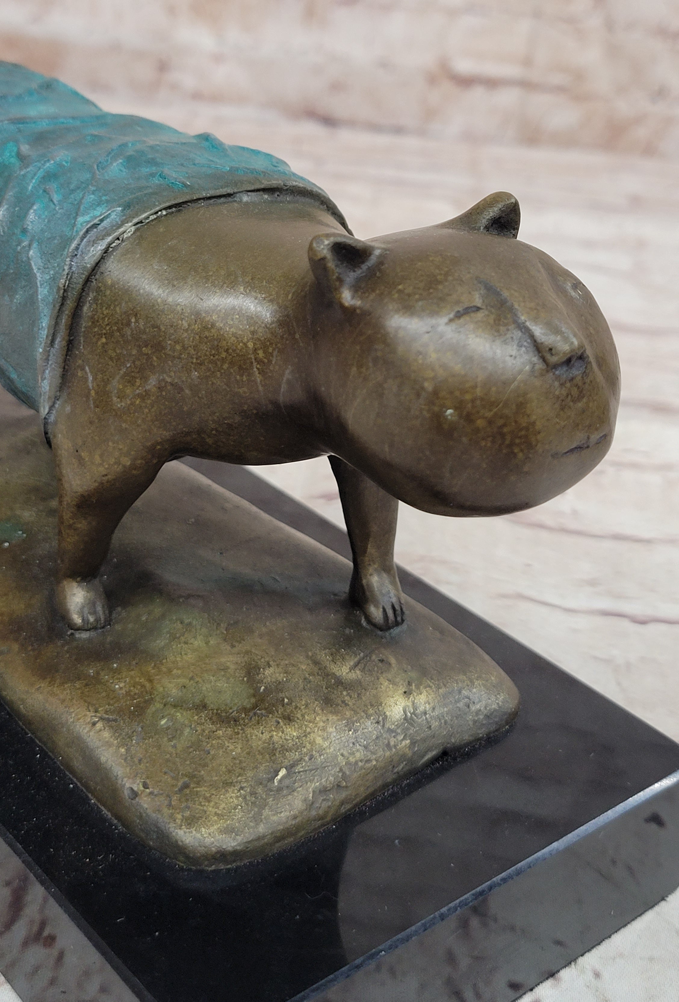 Patina Chubby Cat by Botero Genuine Bronze Sculpture