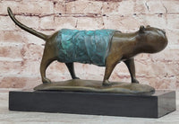 Patina Chubby Cat by Botero Genuine Bronze Sculpture