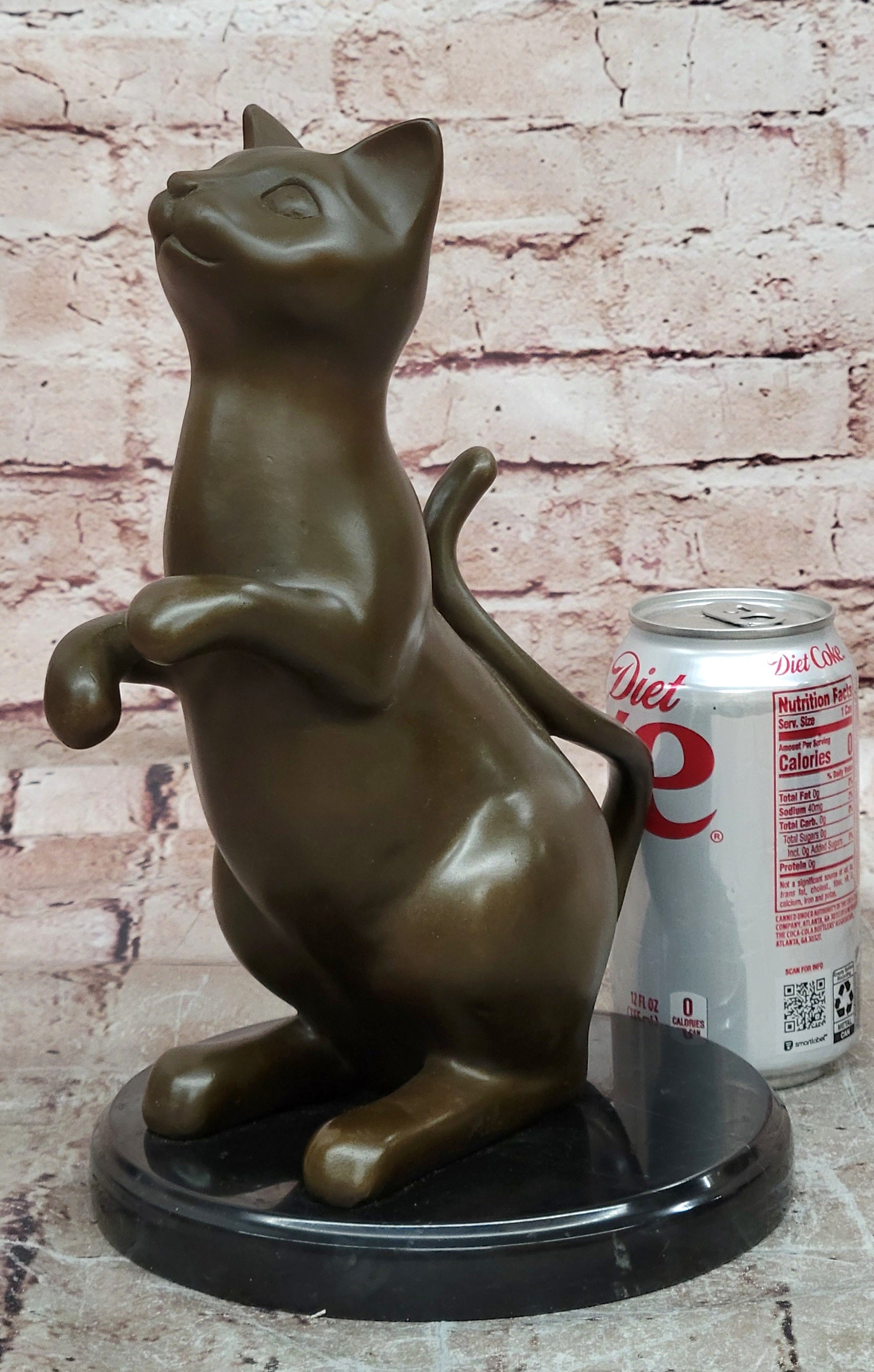 Signed Original Milo Cat Feline Abstract Modern Bronze Sculpture Statue