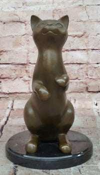 Signed Original Milo Cat Feline Abstract Modern Bronze Sculpture Statue