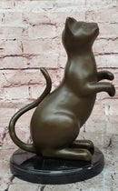 Signed Original Milo Cat Feline Abstract Modern Bronze Sculpture Statue