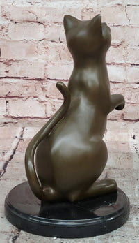 Signed Original Milo Cat Feline Abstract Modern Bronze Sculpture Statue
