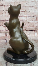Signed Original Milo Cat Feline Abstract Modern Bronze Sculpture Statue