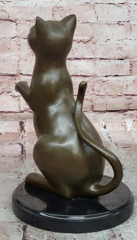 Signed Original Milo Cat Feline Abstract Modern Bronze Sculpture Statue