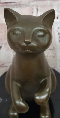 Signed Original Milo Cat Feline Abstract Modern Bronze Sculpture Statue