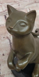 Signed Original Milo Cat Feline Abstract Modern Bronze Sculpture Statue