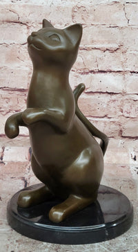 Signed Original Milo Cat Feline Abstract Modern Bronze Sculpture Statue