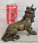 Folk Chinese Bronze Evil Talisman Guardian Door Lion Fu Foo Dog