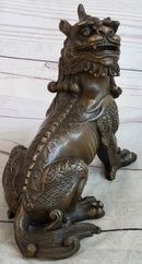 Folk Chinese Bronze Evil Talisman Guardian Door Lion Fu Foo Dog