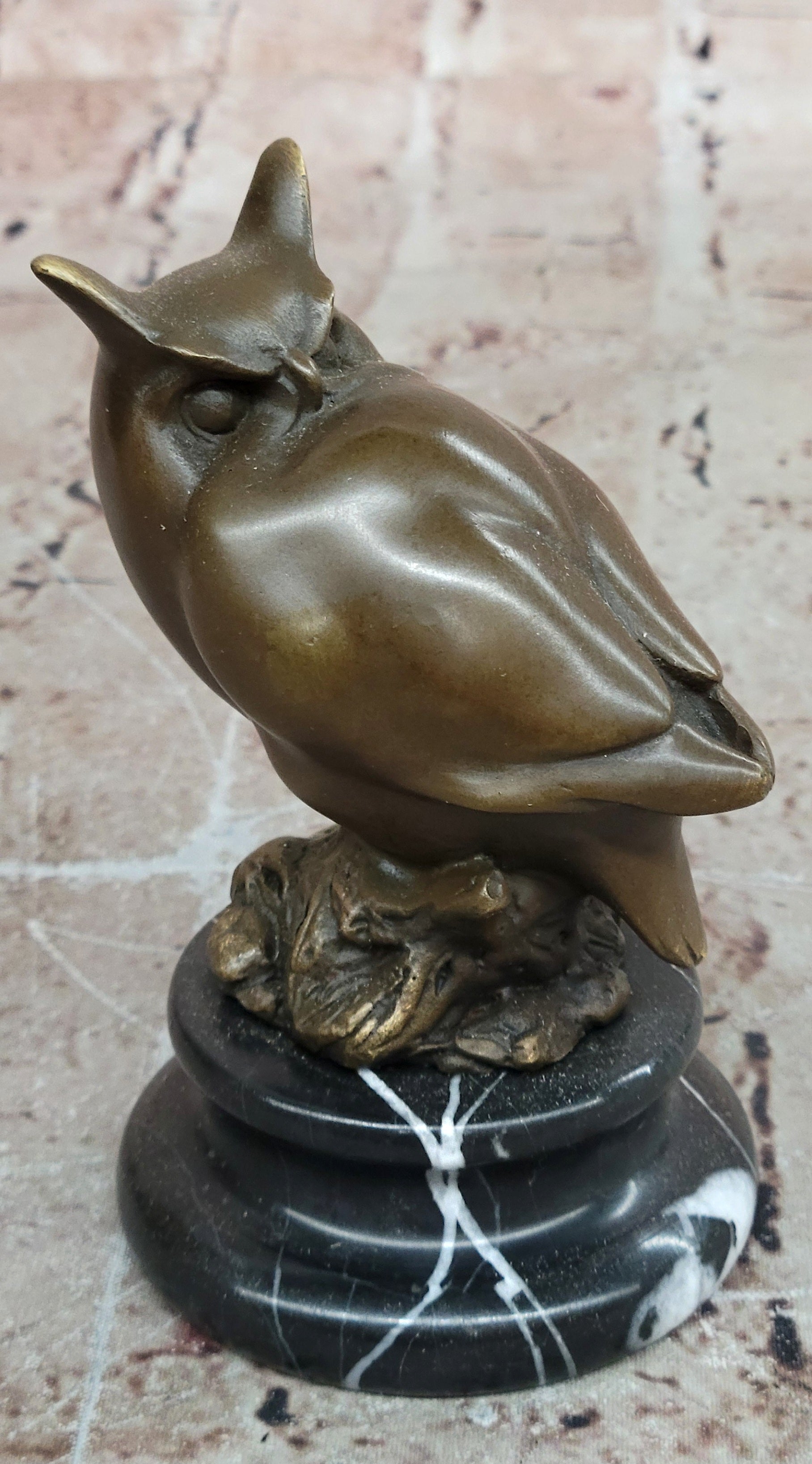 Original Milo Abstract Modern Art Owl Bird Bronze Sculpture Marble Statue Figurine