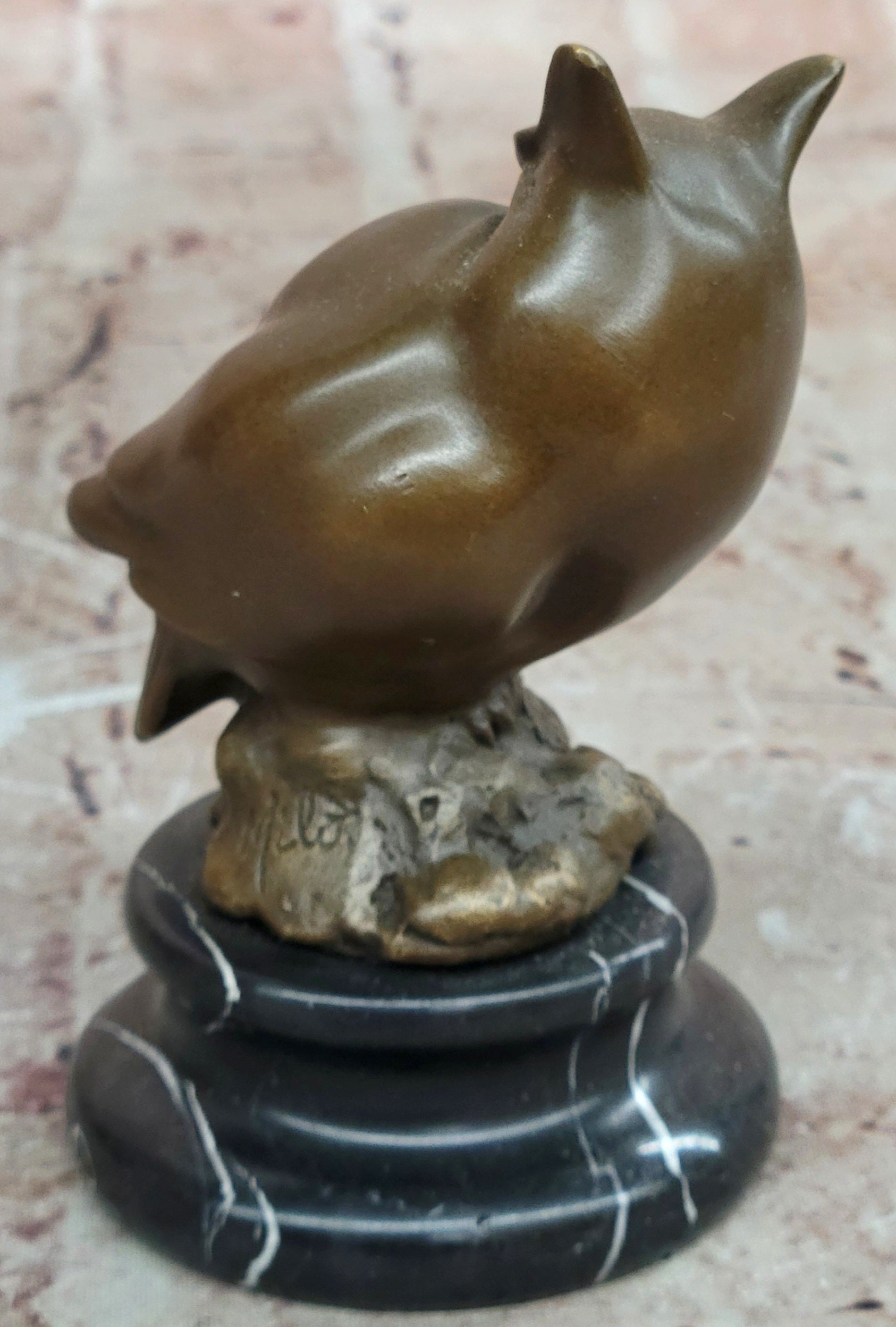 Original Milo Abstract Modern Art Owl Bird Bronze Sculpture Marble Statue Figurine