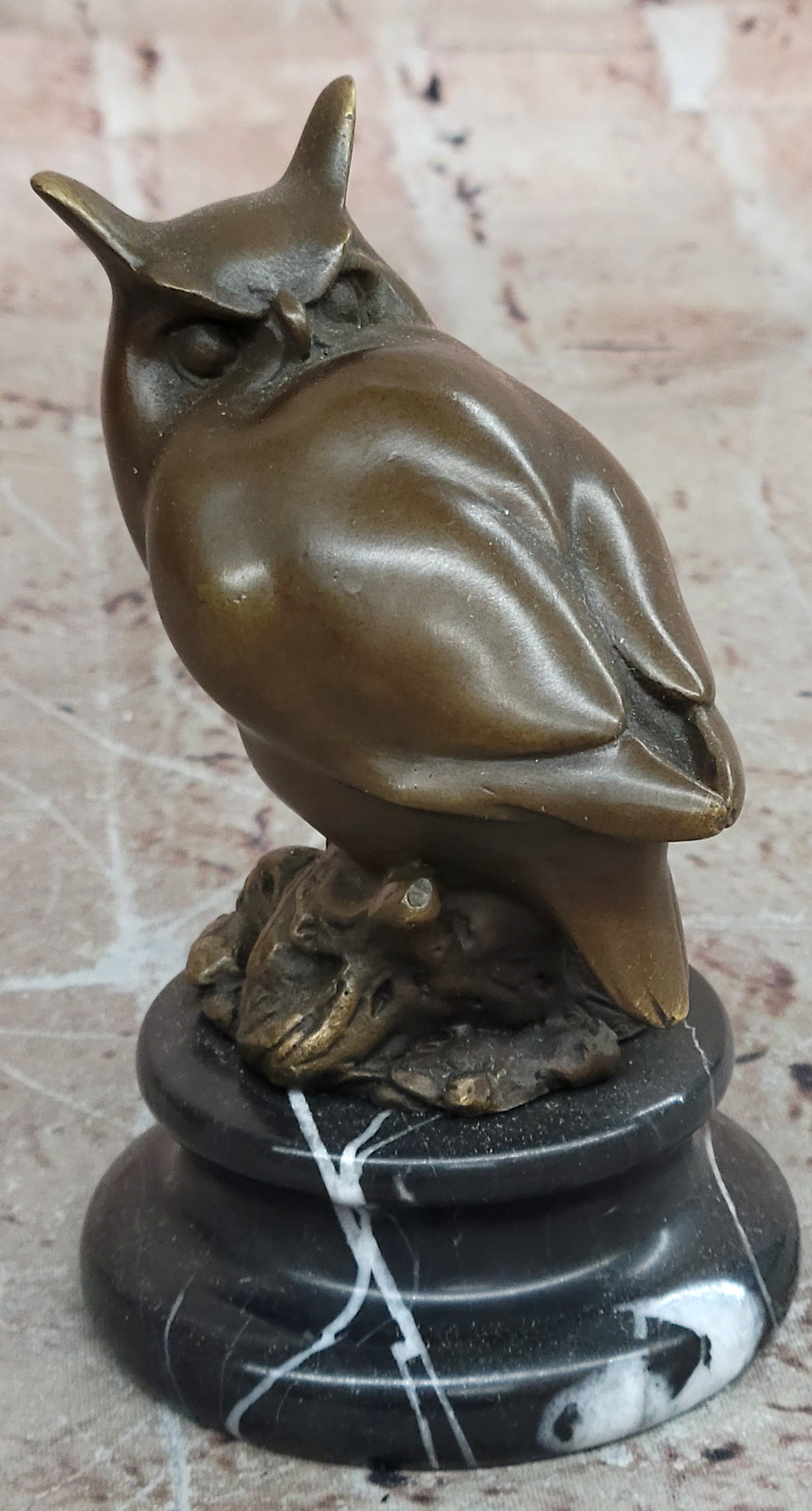 Original Milo Abstract Modern Art Owl Bird Bronze Sculpture Marble Statue Figurine