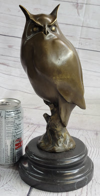 Milo Abstract Modern Art Owl Bird Bronze Sculpture 12" x 5.5"