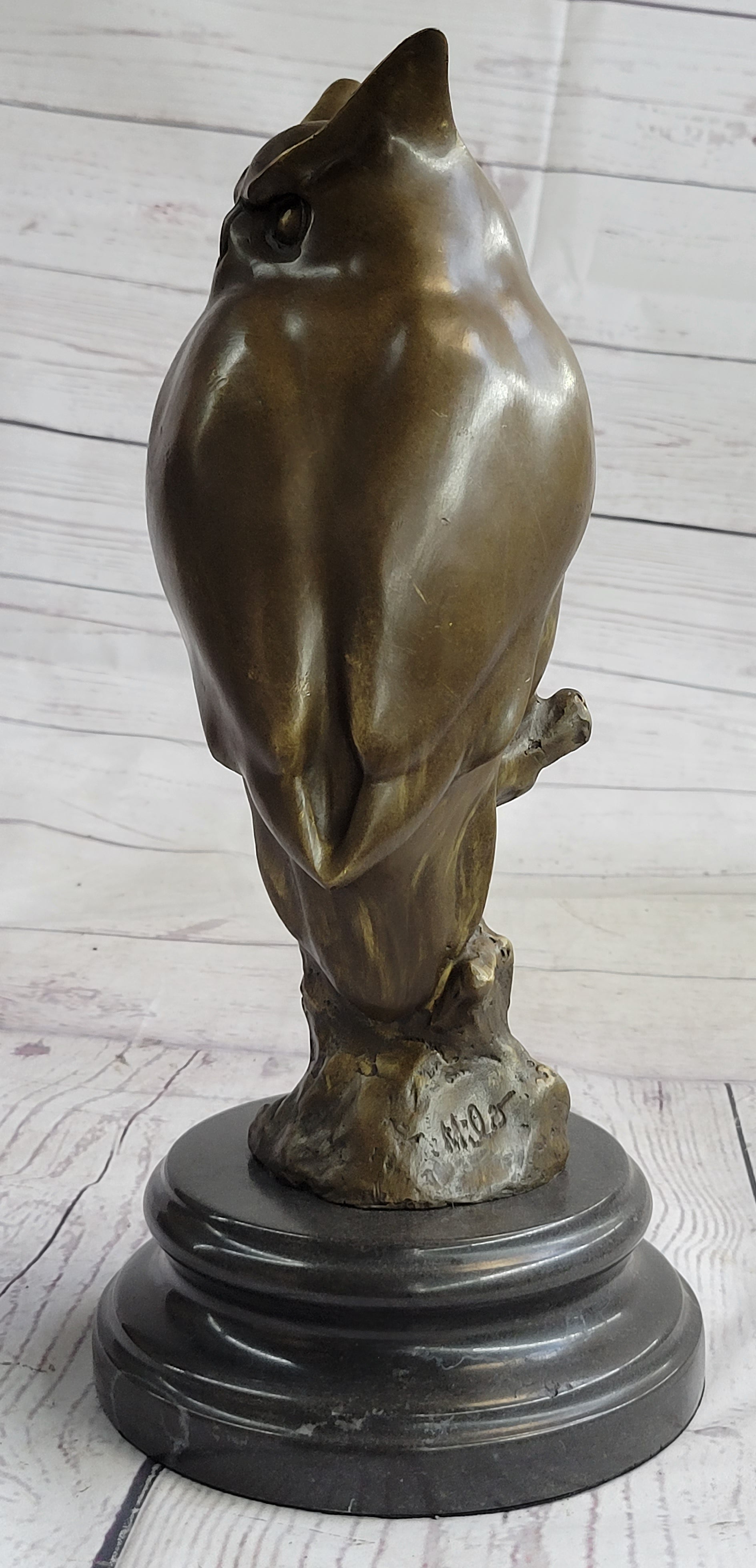 Milo Abstract Modern Art Owl Bird Bronze Sculpture 12" x 5.5"