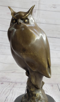 Milo Abstract Modern Art Owl Bird Bronze Sculpture 12" x 5.5"