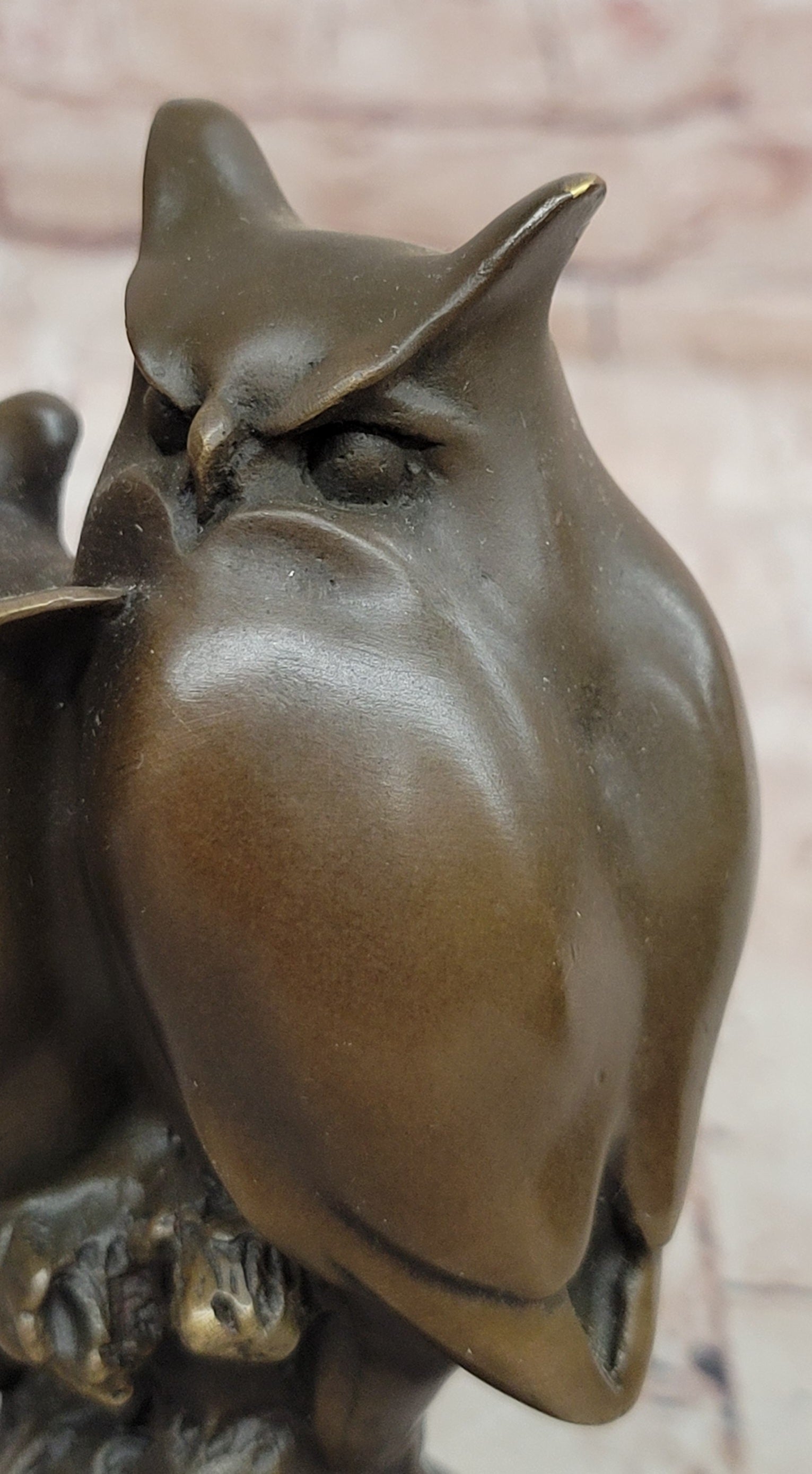 Signed Original Milo Two Owls Bronze Sculptures Sign of Wisdom Figurine