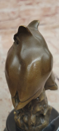 Signed Original Milo Two Owls Bronze Sculptures Sign of Wisdom Figurine