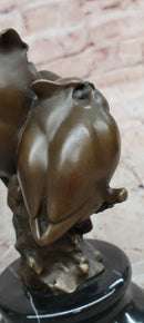 Signed Original Milo Two Owls Bronze Sculptures Sign of Wisdom Figurine