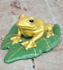 Hand Made Original Milo Vienna Bronze Sculpture Frog Toad on a Lilly Statue