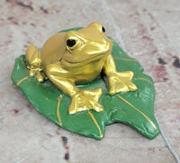 Hand Made Original Milo Vienna Bronze Sculpture Frog Toad on a Lilly Statue