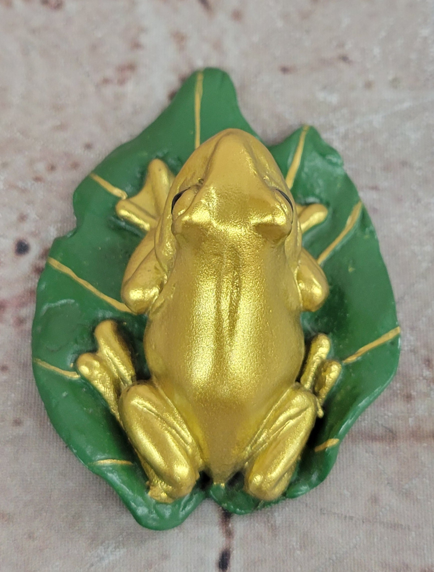 Hand Made Original Milo Vienna Bronze Sculpture Frog Toad on a Lilly Statue