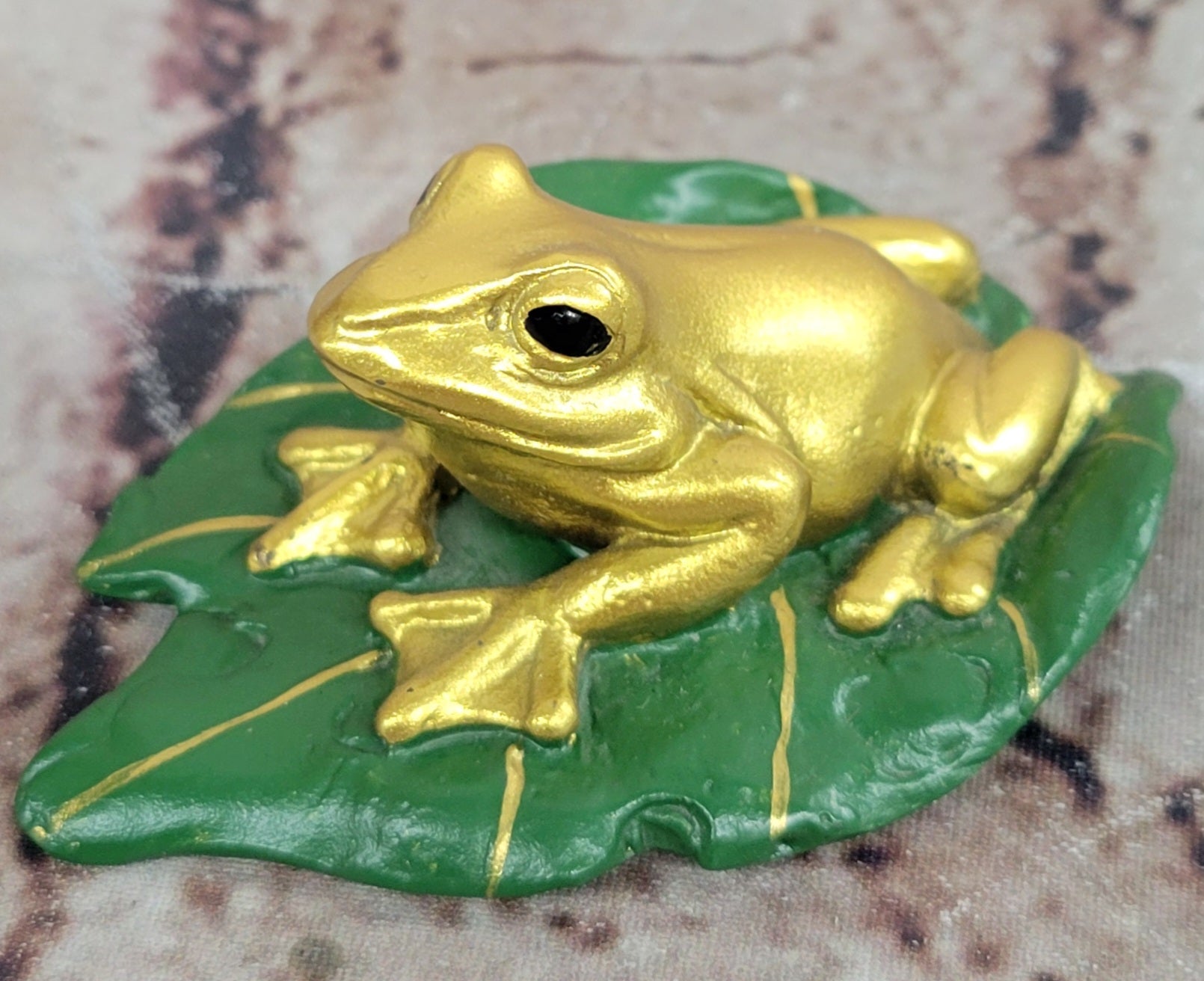Hand Made Original Milo Vienna Bronze Sculpture Frog Toad on a Lilly Statue