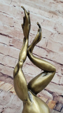 Hot Cast Bronze Leaping Frog w/ Gold Patina - Milo