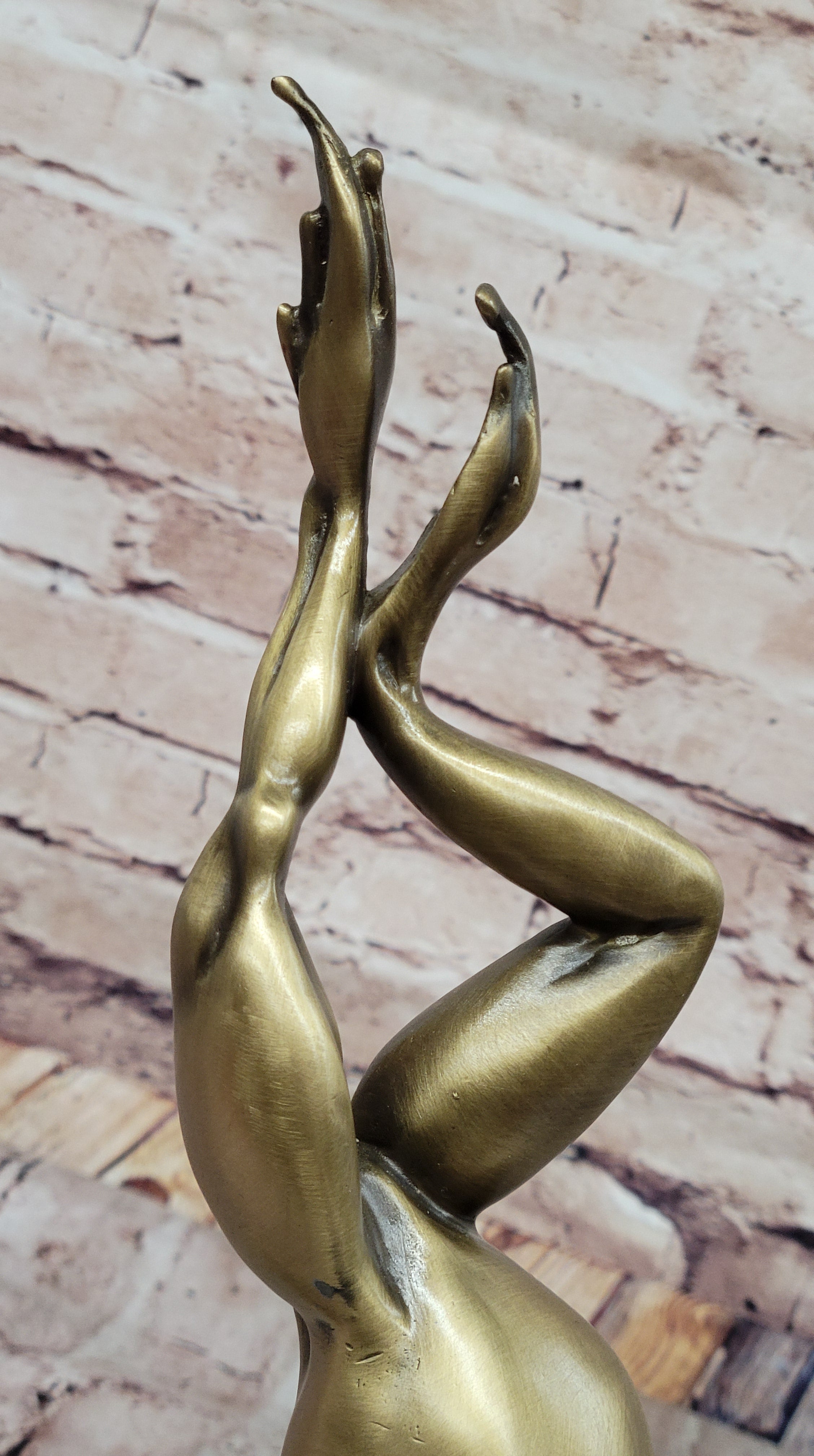 Hot Cast Bronze Leaping Frog w/ Gold Patina - Milo