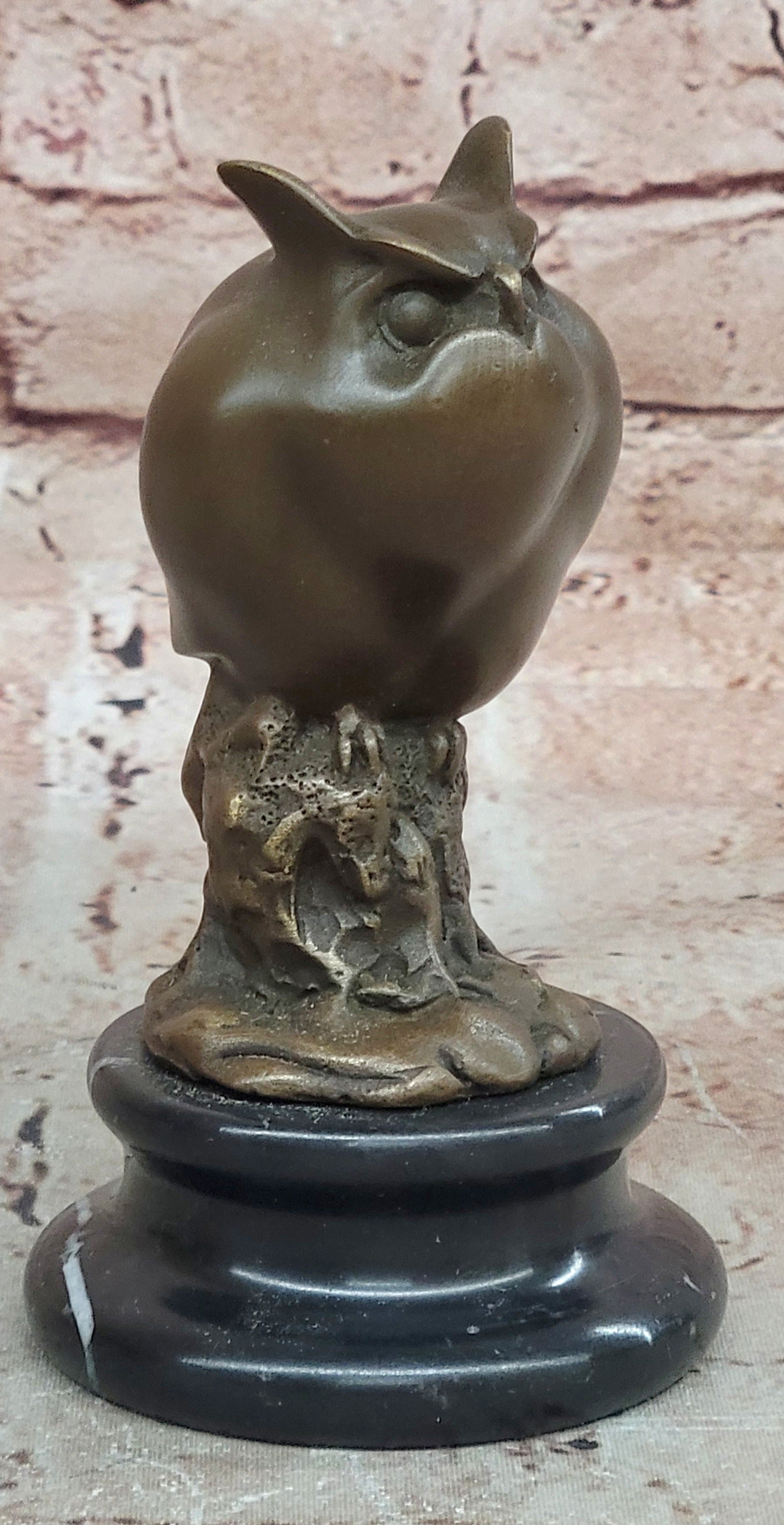 Signed Original Milo Bronze Sculpture of Wise Owl, Symbol of Wisdom Artwork