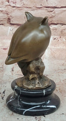 Signed Original Milo Bronze Sculpture of Wise Owl, Symbol of Wisdom Artwork