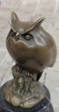 Signed Original Milo Bronze Sculpture of Wise Owl, Symbol of Wisdom Artwork