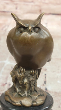 Signed Original Milo Bronze Sculpture of Wise Owl, Symbol of Wisdom Artwork