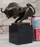 Abstract Modern Art Charging Bull Signed Bronze 8" x 7"